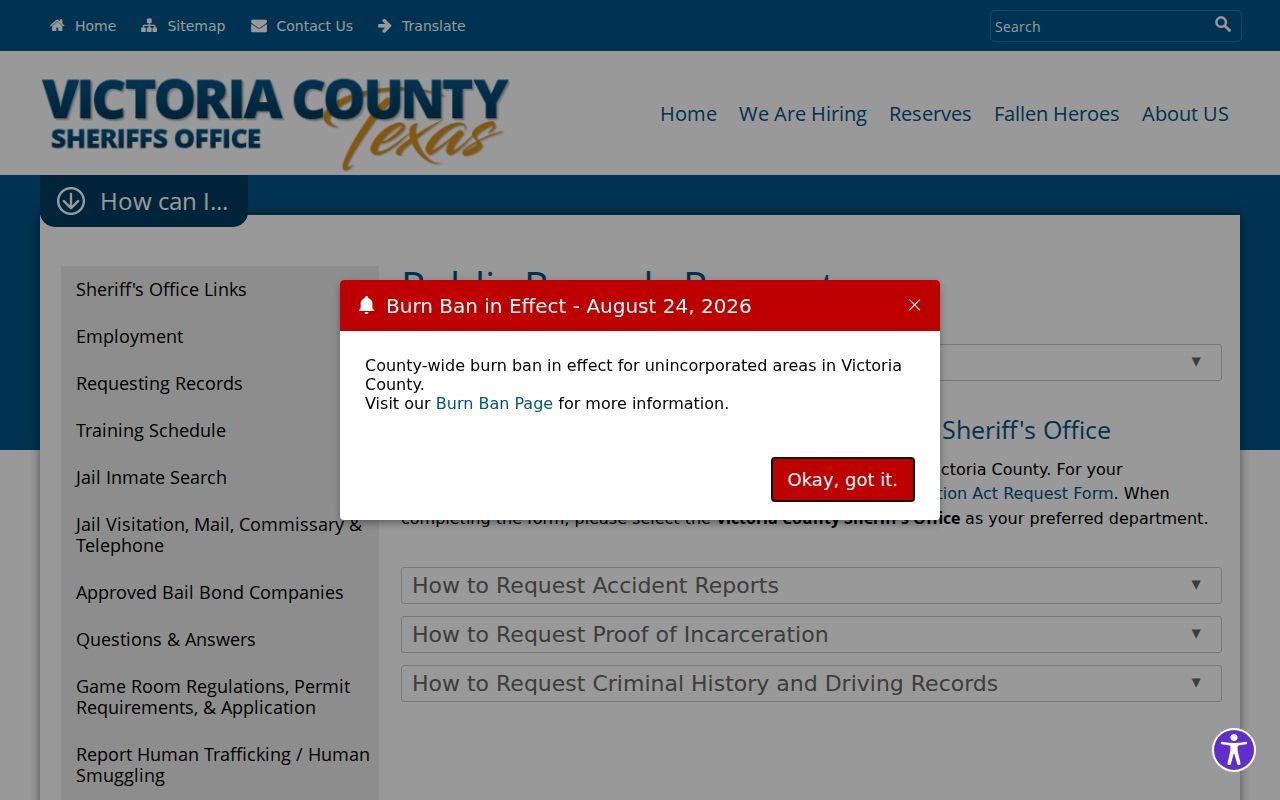 Victoria residents directory public records request instructions